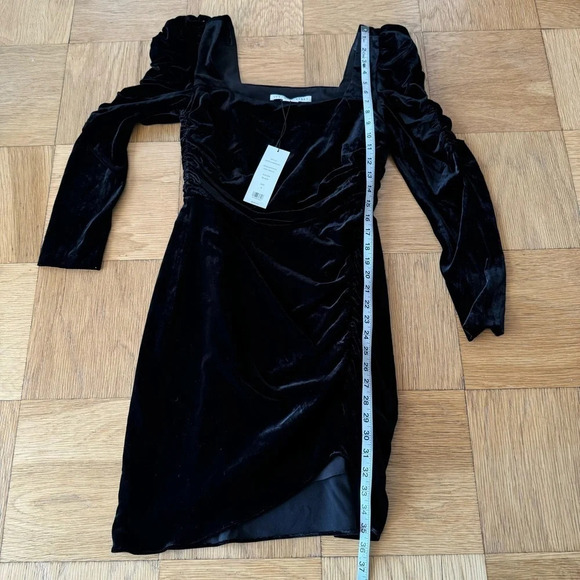 NWT Veronica Beard 8 Toki Black Velvet Ruched Square Neck LBD Cocktail Dress - Picture 10 of 10